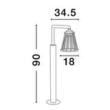 Black AIuminium LED 6 Watt 279.54 Lm 3000K 220-240V IP65 D: 18 W: 34.5 H: 90 cm