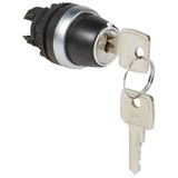 Osmoz non illuminated key selector switch - 3 stay-put positions 45°