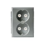 302EUC-83 Socket outlet Protective contact (SCHUKO) Aluminium - Impressivo