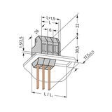 Feedthrough terminal block Conductor/contact pin Plate thickness: 2.5