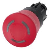 3SU1001-1HB20-0AA0-Z Y11 EMERGENCY STOP mushroom pushbutton, illuminable, 22 mm, round, plastic, red, 40 mm, positive latching, acc. to EN ISO 13850, rotate-to-unlatch, with laser labeling,