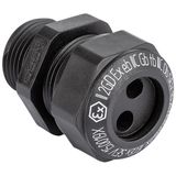 Cable gland Progress synth. GFK M20x1.5 Ex e II cable Ø2x3.5-5.0mm black