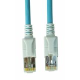 LED Patchcord RJ45 shielded, Cat.6a 10GB, LS0H, blue, 1.0m