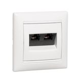 RJ45 socket category 5e UTP 2 outputs ivory