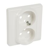 COVER PLATE 2X2P+E WHITE