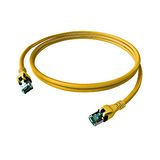 DualBoot PushPull Patch Cord, Cat.6a, Shielded, Yellow, 1m