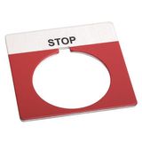 Allen-Bradley, 800T-X550, 800T Legend Plate, Standard, STOP (Red), Gray