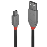 3m USB 2.0 Type A to Mini-B Cable, Anthra Line USB Type A Male to Mini-B Male