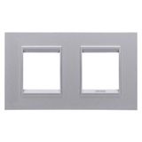 LUX INTERNATIONAL PLATE - IN PAINTED TECHNOPOLYMER - 2+2 MODULES HORIZONTAL - MONOCHROME TITANIUM - CHORUSMART