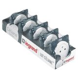 MULTIPACK CELIANE 5 SURFACE SOCKETS FB STANDARD 2P+E WHITE COMPOSABLE