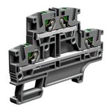 Push-in terminal block 4mm2, 2-levels, grey color