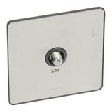 Sinergy Sleek single "F" type TV socket Brushed Stainless steel