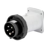 STRAIGHT FLUSH MOUNTING INLET - IP67 - 3P+N+E 16A 480-500V 50/60HZ - BLACK - 7H - SCREW WIRING