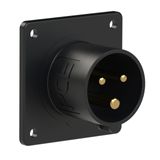 CEE-flanged plug 16A 3p 6h IP44 black