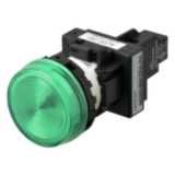 Indicator M22N flat, cap color green, LED green, LED voltage 24 VDC