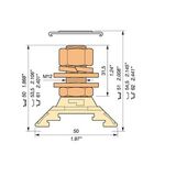 RAILWAY TERMINAL BLOCK, H120/30.F10.31.1, 31.2MM SPACING, FEED-THROUGH, BEIGE