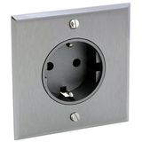 Art d'Arnould univers Memory single standard socket outlet schuko 2P+E 16A 250V - Brushed steel