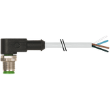 M12 male 90° A-cod. with cable PUR 4x0.34 gy UL/CSA+drag ch. 0.5m