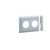 Frontplate 2-gang socket BRH 100 alu