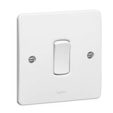 Synergy 1 Gang 1 Way 10AX Single Pole Plate Switch White