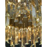 Golden Brass Aluminium & Crystal LED G9 6x5 Watt 230 Volt IP20 Bulb Excluded D: 73 H1: 33.5 H2: 180 cm Adjustable  Height