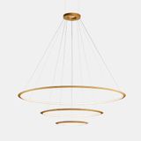 Pendant Circular Inward 3 Rings (ø3000 ø2000 ø1200) LED 326.4W 12964lm 3000K Gold