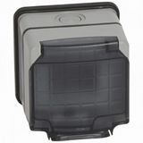 Adaptor Mosaic - Plexo 66 - 2 mod - semi transparent lid - grey