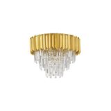 Gold Aluminum & Crystal LED E14 6x5 Watt 230 Volt IP20 Bulb Excluded D: 50 H: 39.5 cm