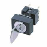 Selector switch front, 16 mm, rectangular, key-type, 3 notches, manual