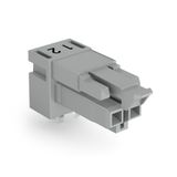 Socket for PCBs angled 2-pole gray