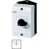 Universal control switches, T0, 20 A, surface mounting, 3 contact unit(s), Contacts: 6, 45 °, maintained, With 0 (Off) position, With spring-return to