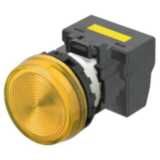 M22N Indicator, Plastic flat, Yellow, Yellow, 220/230/240 V AC, push-i A2265015D