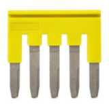 Cross bar for terminal blocks 6.0 mm² screw models, 5 poles, Yellow co