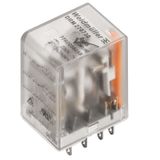 Miniature industrial relay, 24 V DC, Green LED, 2 CO contact (AgNi fla