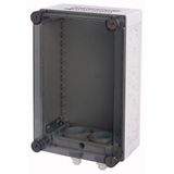 Panel enclosure, with gland plate and cable glands, HxWxD=375x250x175mm