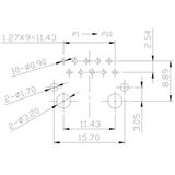 PCB plug-in connector data, THT/THR solder connection, 1.27 mm, Number