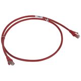 Patch cord RJ45 category 6A S/FTP shielded LSZH red 5 meters