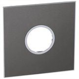 Arteor™ - American and South African standard plate round version 2 modules for 4''x4'' box - Brushed Metal - Black