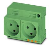 Double socket Phoenix Contact EO-K/PT/LED/DUO/GN 250V 16A