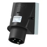 Wall mounted inlet, 16A4p7h500V, IP44