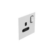 Art d'Arnould - 1 gang BS socket outlet 13 A-250V double pole switched Epure - Satin White