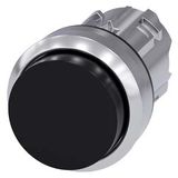 Pushbutton, 22 mm, round, metal, shiny, black, pushbutton, raised momentary 3SU1050-0BB10-0AA0-Z Y11