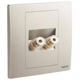 Mallia Senses 1 gang single loudspeaker socket outlet - Champagne