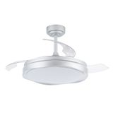 Oku Silver LED Ceiling Fan 72W 7920Lm CCT Folding Blades