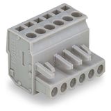 1-conductor female connector, angled CAGE CLAMP® 2.5 mm² gray