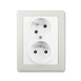 5513H-C02357 17W Earth-pin double socket, shuttered