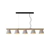 POSSIO Pendant 5xE14 L.110cm Wood/concrete