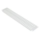 19" Blank panel, screwed, ventilated, 19", 2U, RAL7035