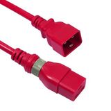 Set of 10 power cords C20-C19 1.5m red serverside locking