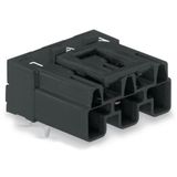 Plug for PCBs angled 3-pole black